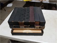 Vintage player piano rolls