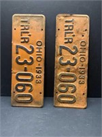 1933 Front and Back License plates