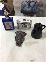 Lot of collectibles with decanters