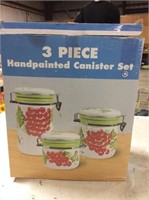3 piece hand painted canister set
