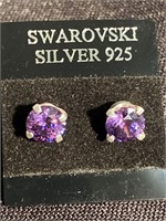 Swarovski pierced earrings in 925 silver