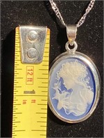 Cameo pendant set in sterling silver with a