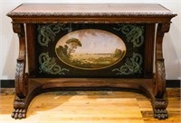 Regency Style Carved Mahogany Console Table