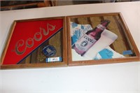 Pair of Framed Coors Beer Signs.