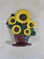 Cast iron sunflower art