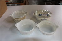 Three Pyrex Nesting Dishes & Corning Ware Dish