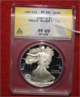 1987 Proof Silver Eagle  PF69  ANACS