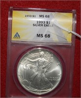 1993 Silver Eagle  MS68  ANACS