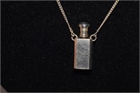Silver Toned Chain w/ Perfume Bottle Pendant