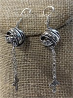 Sterling Silver Earrings w/ Crosses