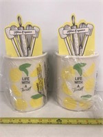 Box of 8 ceramic utensil holders