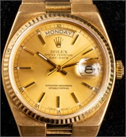 Rolex 18K Yellow Gold Day-Date Wristwatch, 1982