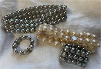 Two Genuine Pearl Bracelets & Two Matching Pearl
