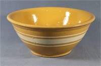 Yellow Ware Banded Mixing Bowl