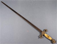 Antique Fraternal Masonic Sword, Knight Hilt