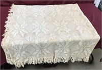 Vintage Ecru Crocheted Bedspread