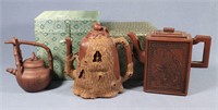 (3) Chinese Yixing Pottery Teapots