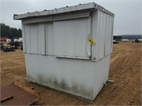 Self-contained fuel tank shed with tank