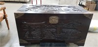 Vintage Hand Carved Oriental Chinese Camphor Wood