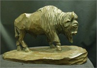 American Buffalo (bison) Bronze Sculpture Signed