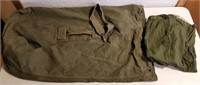 Vintage US Army Duffle Bag & Sleeping Bag Bag