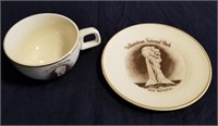 Vintage Yellowstone Old Faithful Tea Cup & Saucer