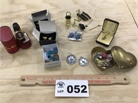 ASSORTMENT OF COSTUME JEWERLY, WATCH, MISC PIECES