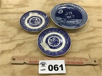BLUE WILLOW, FIRST ON THE MOON PLATES