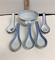 Oriental Bowl & Spoons