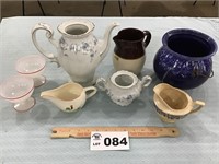 ASSORTMENT OF PITCHERS, CREAMERS, GOBLETS