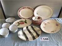 ASSORTMENT OF CHINA, PLATTERS & DISHES
