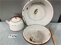 RED & WHITE PORCELAIN WARE