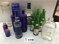 ASSORTMENT OF COLORED BOTTLES