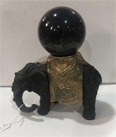 Cast Iron Elephant W/ Sphere