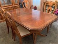 DINING TABLE W 2 LEAVES & CHINA CABINET (NOTES)