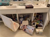 LG LOT OF BATHROOM ITEMS CONTENTS UNDER CABINET