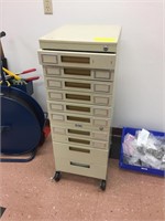 10 DRAWER CABINET W/ ASSORTED FITTINGS