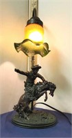 Antique horse and rider Lamp