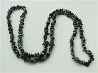 Large, Hematite Gemstone Necklace: 33" Length