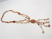 Large Beaded / Faux Stone Jewelry Necklace