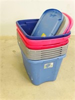 (9) Assorted Storage Totes w/ (6) Lids