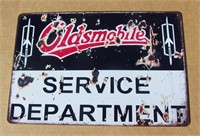 Oldsmobile Service Tin Sign 8" X 12"