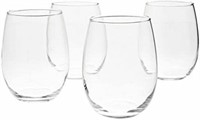 Stemless Wine Glasses (Set of 4), 15 oz