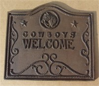 Cowboys Welcome Cast Iron Sign 8 1/2" X 9 1/2"