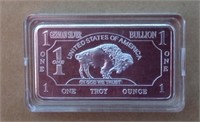 German Silver 1 OZ Buffalo Bar