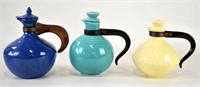 THREE VINTAGE POTTERY COFFEE CARAFES