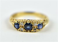 VICTORIAN SAPPHIRE & DIAMOND RING