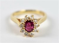 VINTAGE RUBY & DIAMOND RING