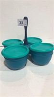 New Tupperware 4 Covered Containers Serving Piece