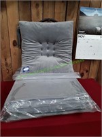 (6) Grey Plush Chair Pads